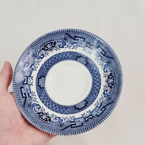 Churchill Willow England Flat Cup + Plate - Picture 3 of 7